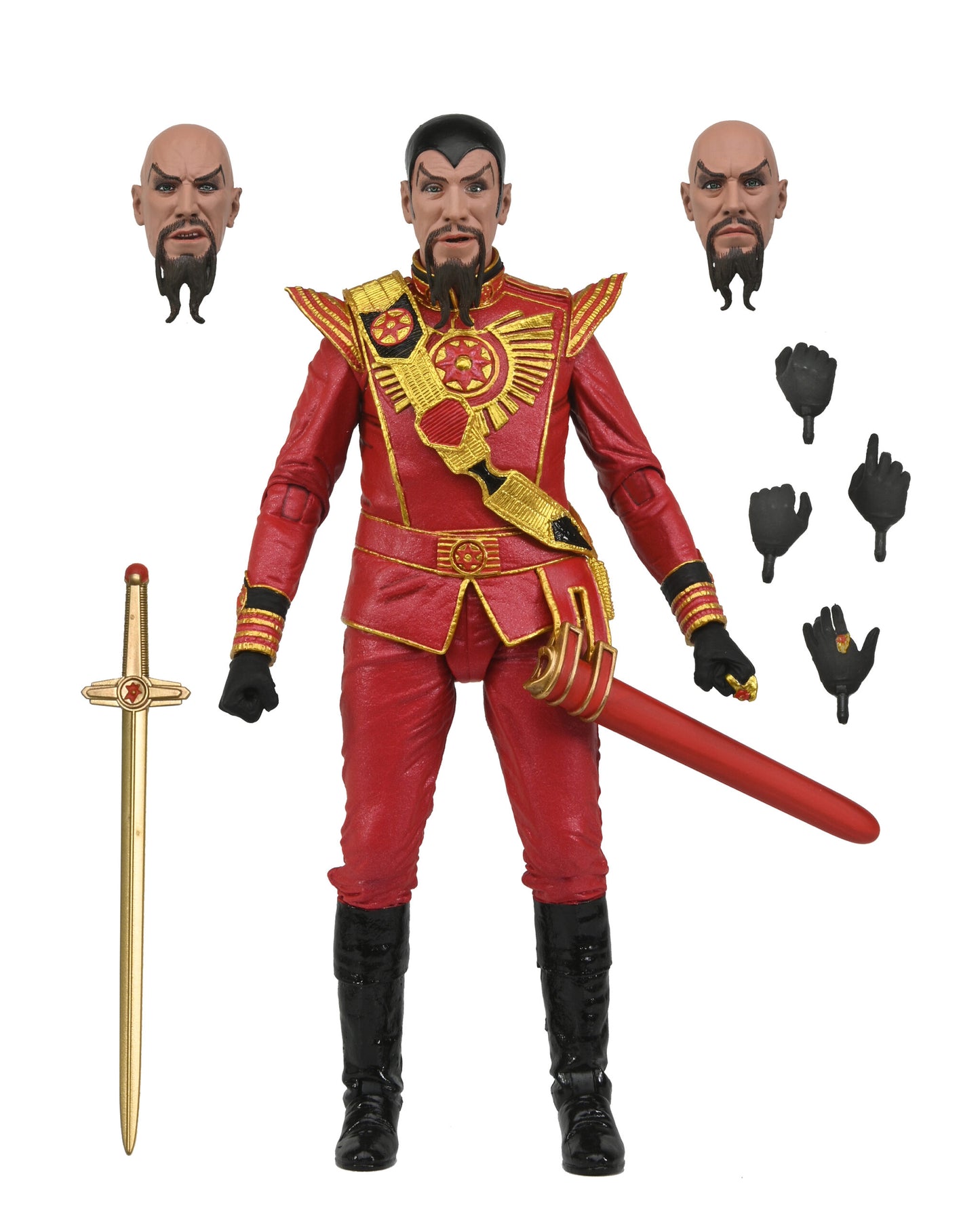 NECA - Flash Gordon (1980) 7” Scale Action Figure – Ultimate Ming (Red Military Outfit)