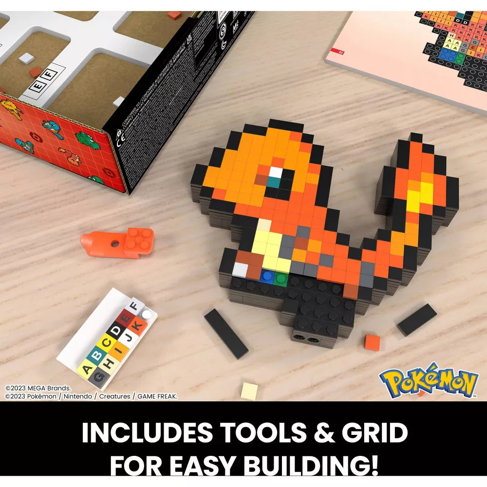 MEGA - Pokemon - Charmander - Building Toy Kit (349 Pieces) Retro Set for Collectors