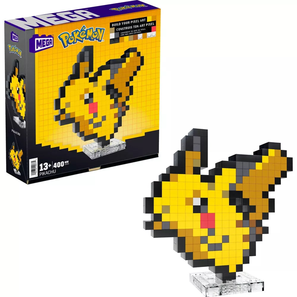 MEGA - Pokemon - Pikachu - Building Toy Kit (400 Pieces) Retro Set for Collectors