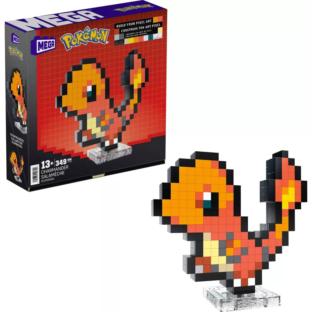MEGA - Pokemon - Charmander - Building Toy Kit (349 Pieces) Retro Set for Collectors
