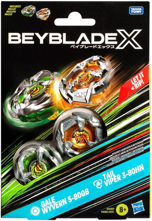 Beybalde X - Gale Wyvern and Tail Viper - Battle Tops - Dual Pack Set