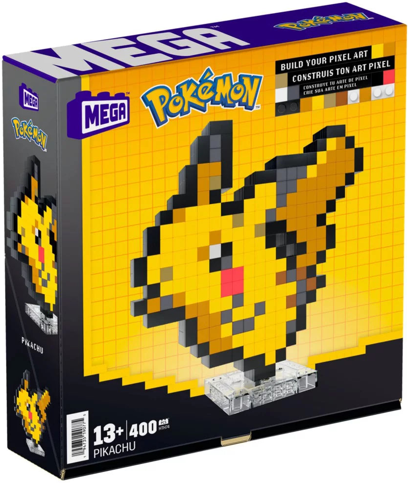 MEGA - Pokemon - Pikachu - Building Toy Kit (400 Pieces) Retro Set for Collectors