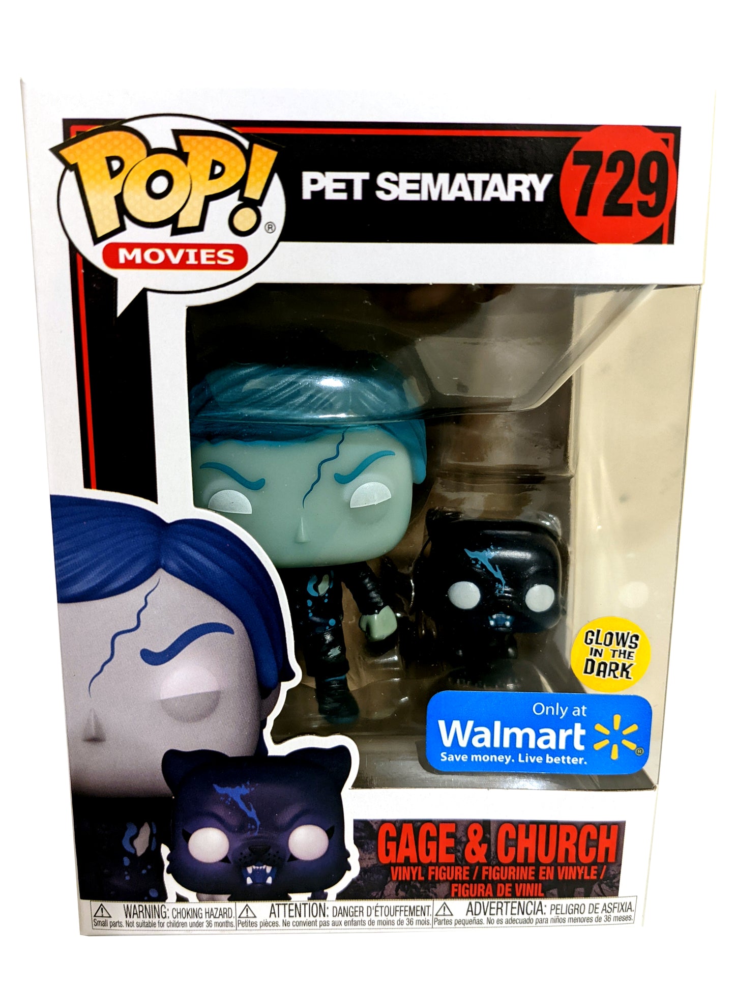 Funko Pop - Pet Sematary - Gage & Church - Glow in Dark - Walmart Exclusive # 729