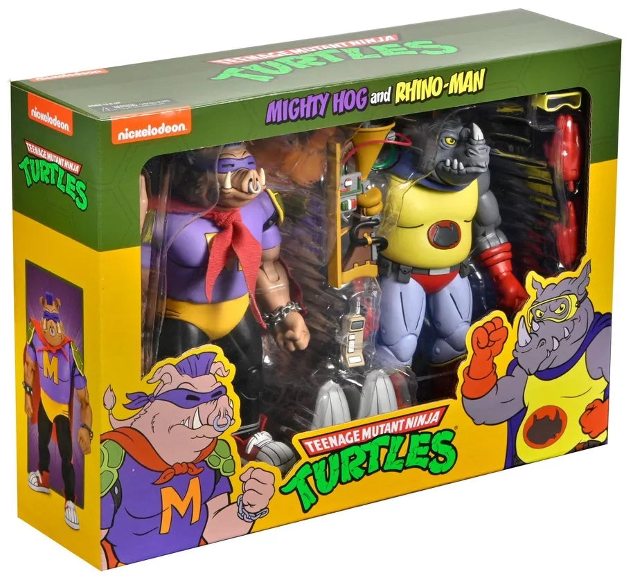 Teenage Mutant Ninja Turtles - Cartoon Mighty Hog & Rhino-Man 7" Action Figures 2pk
