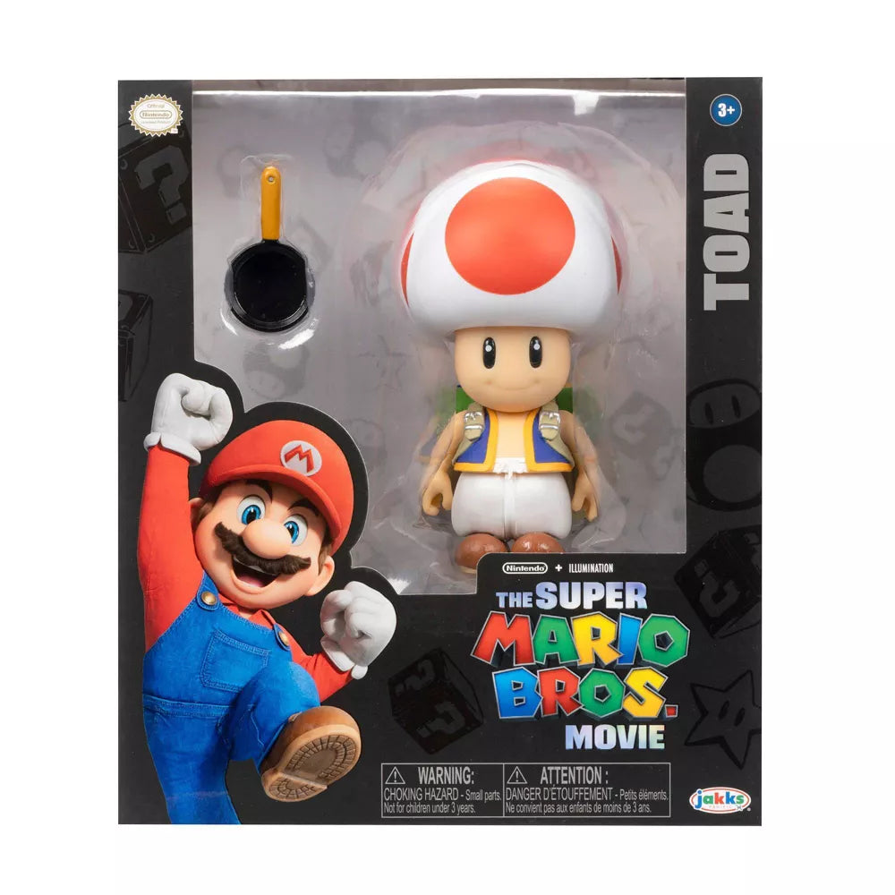 Nintendo The Super Mario Bros. Movie Toad Figure with Frying Pan Accessory