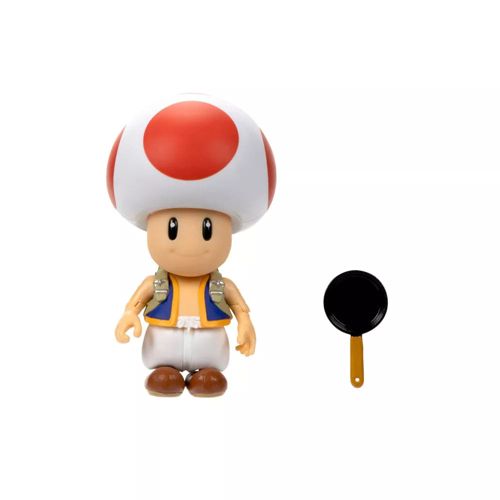 Nintendo The Super Mario Bros. Movie Toad Figure with Frying Pan Accessory