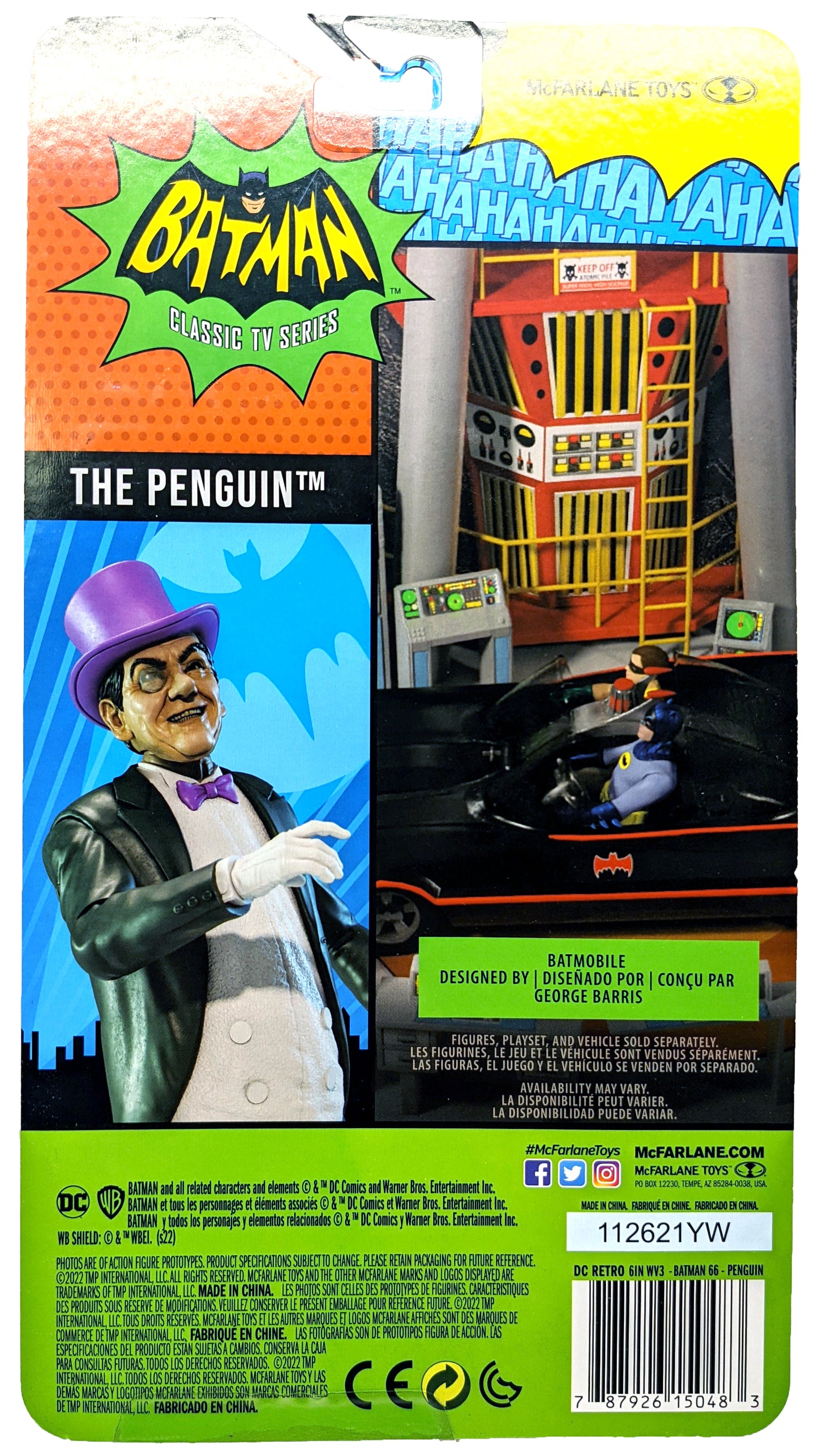 DC McFarlane Batman Retro Figure - Unmasked - The Penguin - Classic TV Series 1966 6'LP