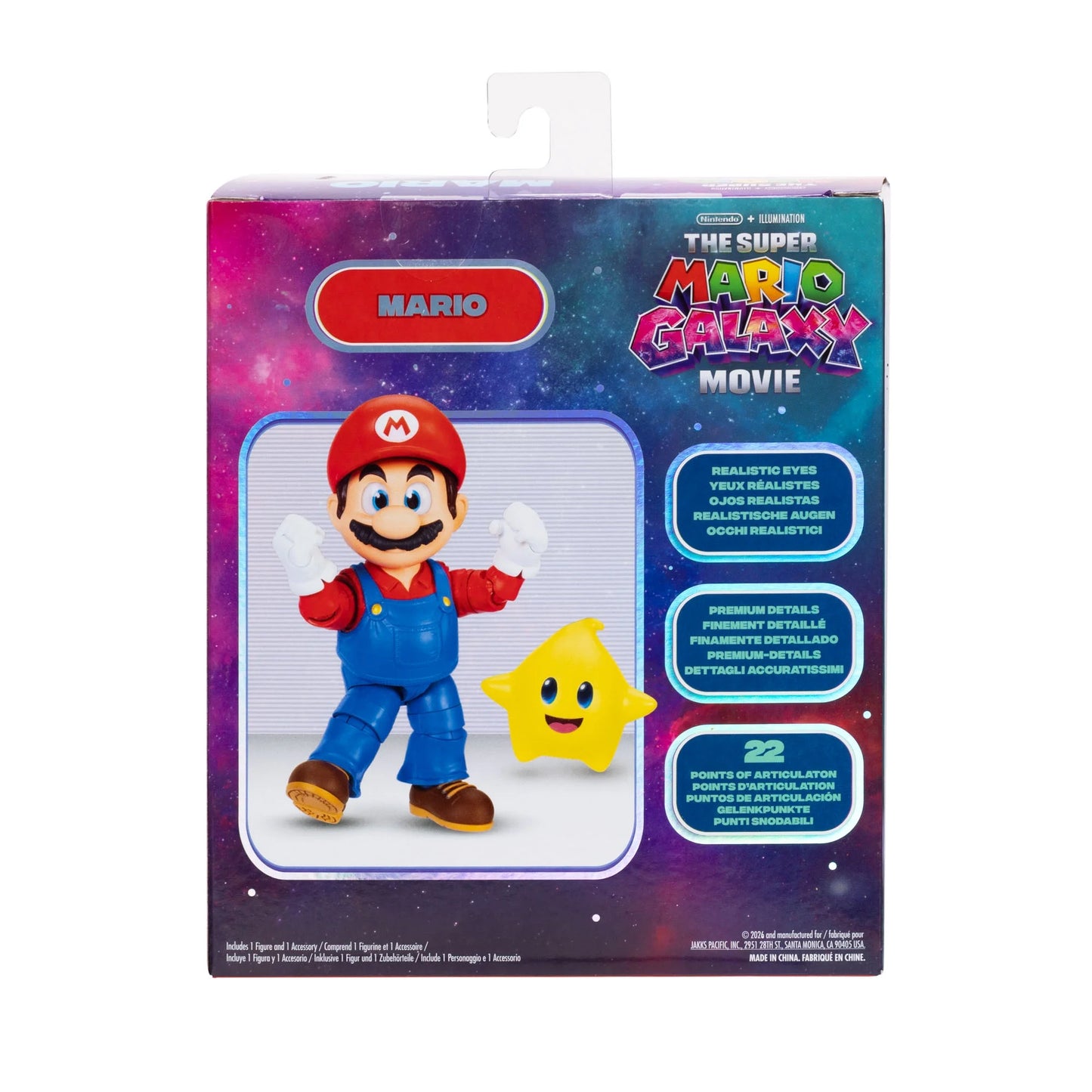 Jakks - The Super Mario Galaxy Movie - Mario Figure with Luma Star Accessory