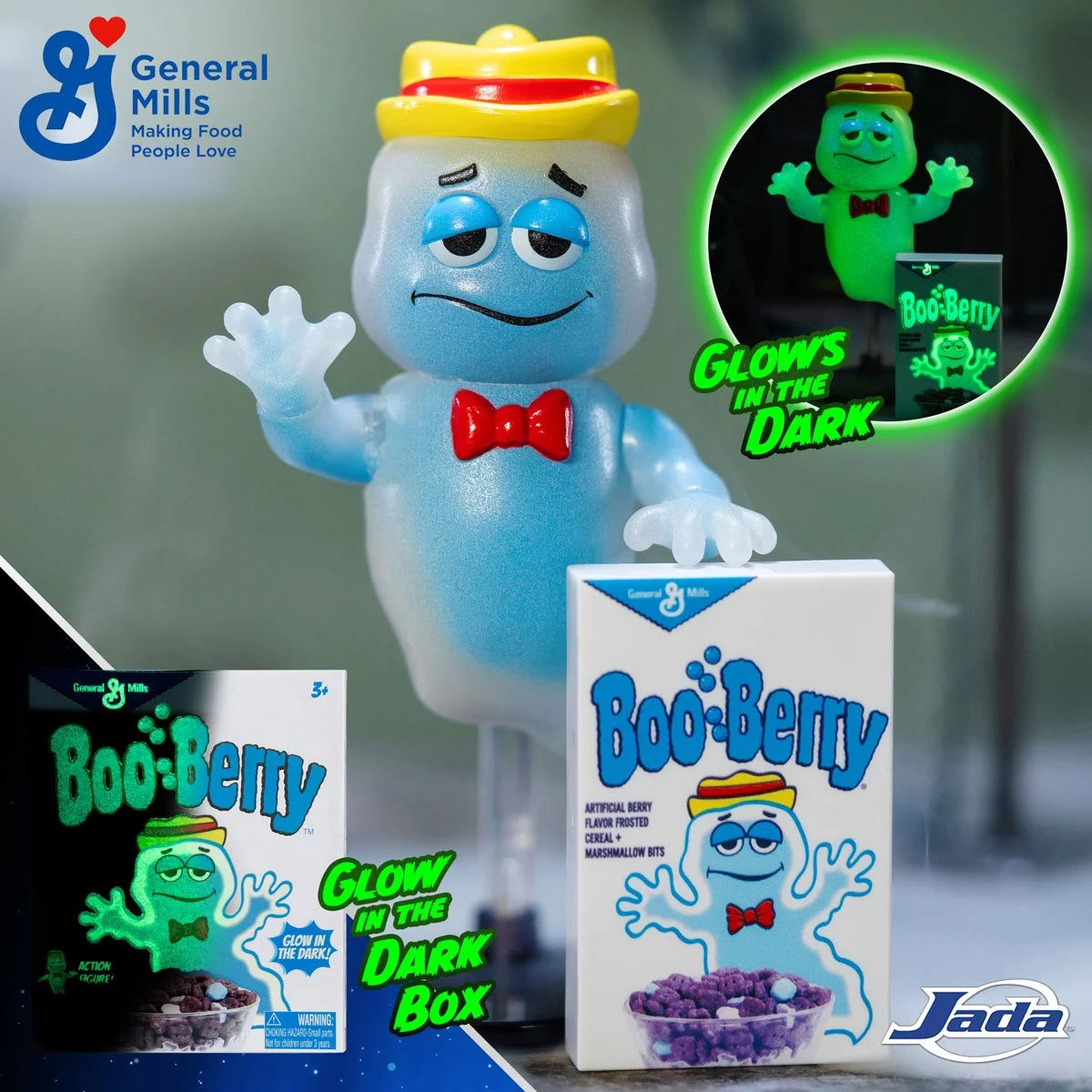 Jada Toys - General Mills - Boo Berry - (Glow in the Dark) - 6 inch Action Figure