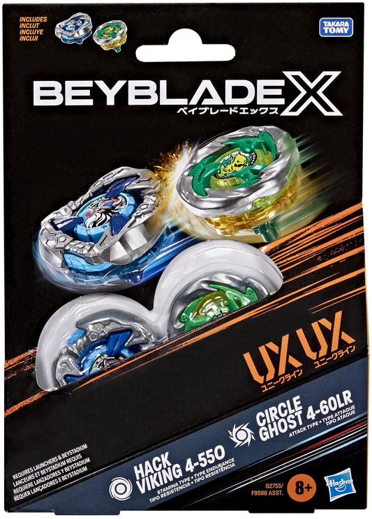 Beybalde X - Hack Viking UX and Circle Ghost UX - Battle Tops - Dual Pack Set