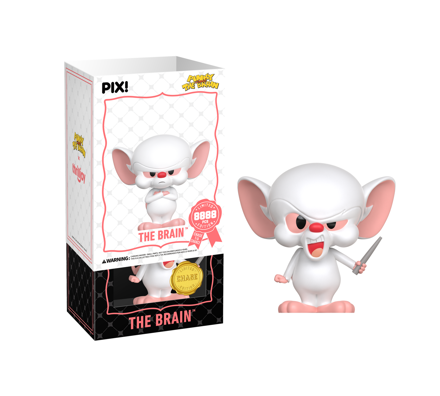 ThrillJoy - PIX! - Pinky and the Brain - The Brian: Pondering World Domination - Vinyl Figure