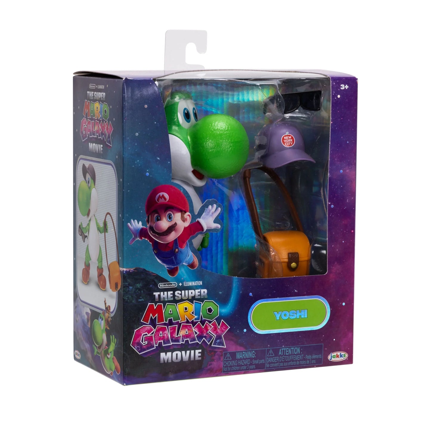 Jakks - The Super Mario Galaxy Movie -Yoshi figure with Hat, Sunglasses, and Satchel