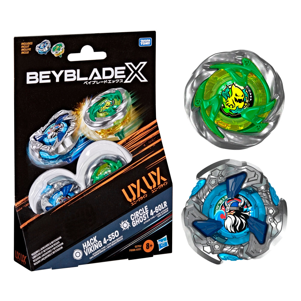Beybalde X - Hack Viking UX and Circle Ghost UX - Battle Tops - Dual Pack Set