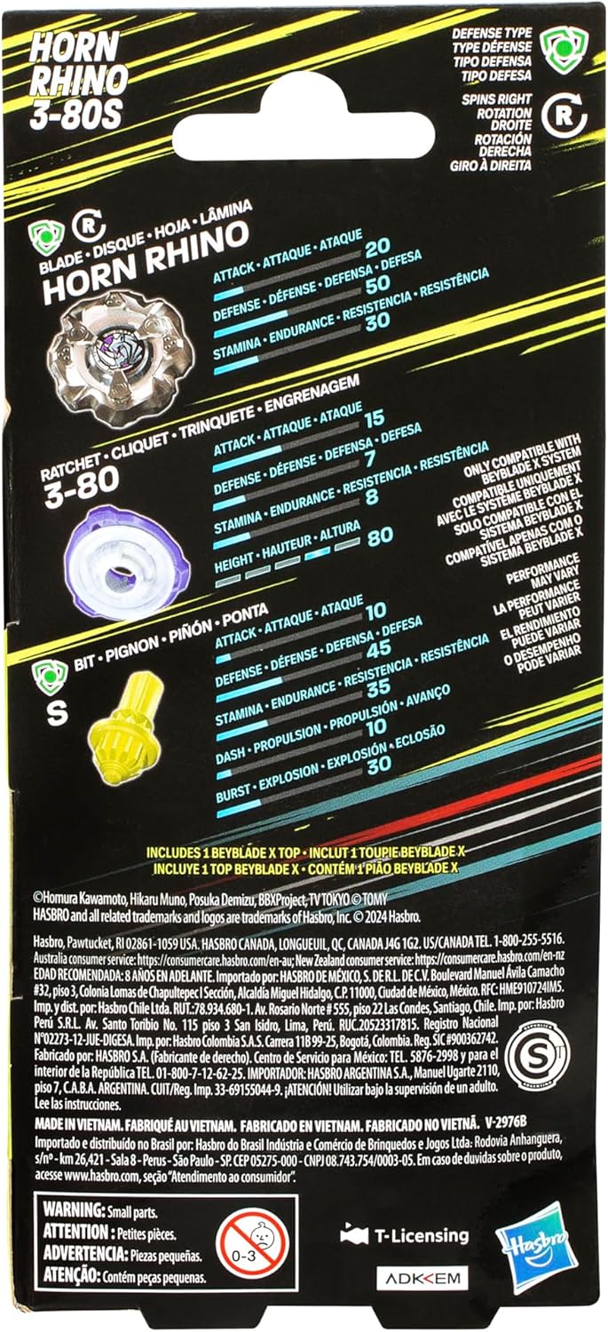 Beybalde X - Horn Rhino 3-80S - Booster Pack