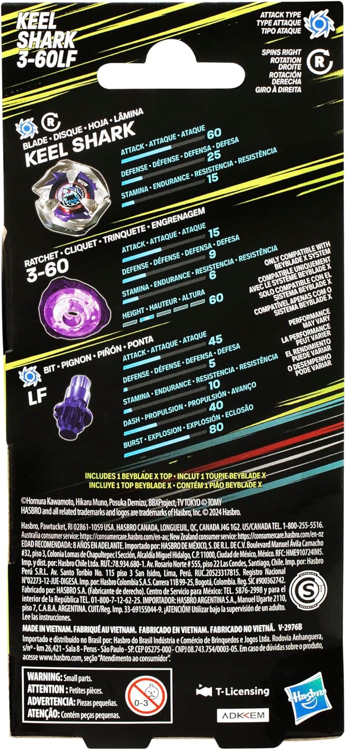 Beybalde X - Keel Shark 3-60LF - Booster Pack