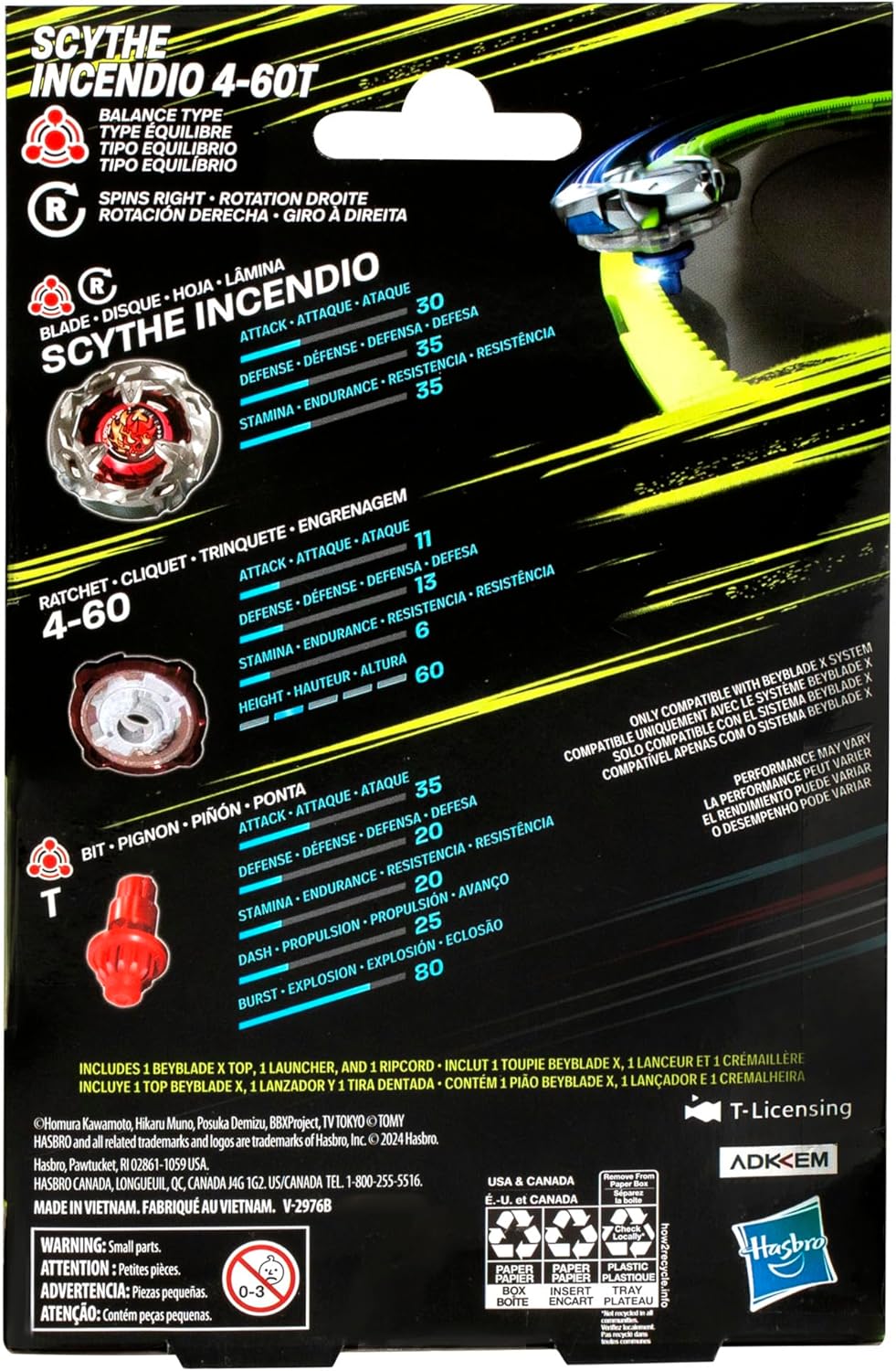 Beybalde X - Scythe - Incendio 4-60T - Starter Pack Set