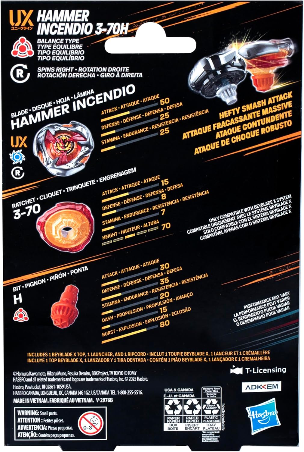 Beybalde X - Hammer - Incendio 3-70H - UX Starter Pack Set