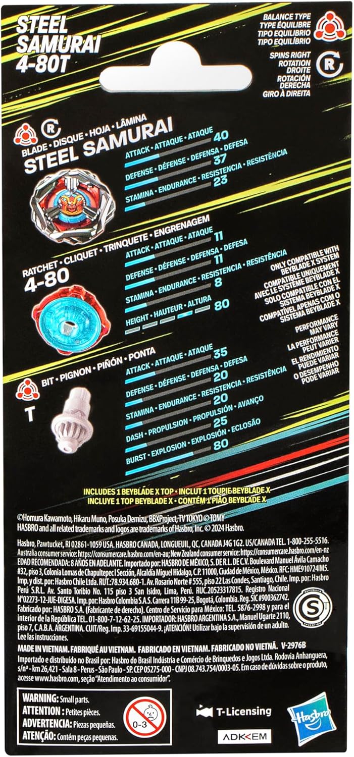 Beybalde X - Steel Samurai 4-80T - Booster Pack
