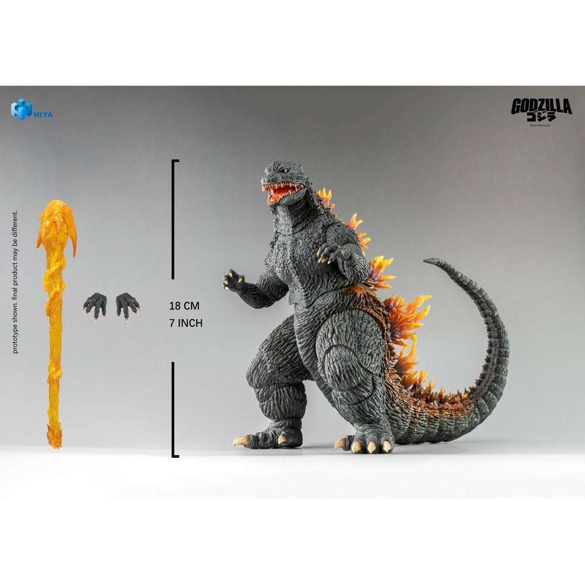Hiya - Godzilla 2000: Millennium 1999 - Godzilla Heat Ray - Exquisite Basic Action Figure