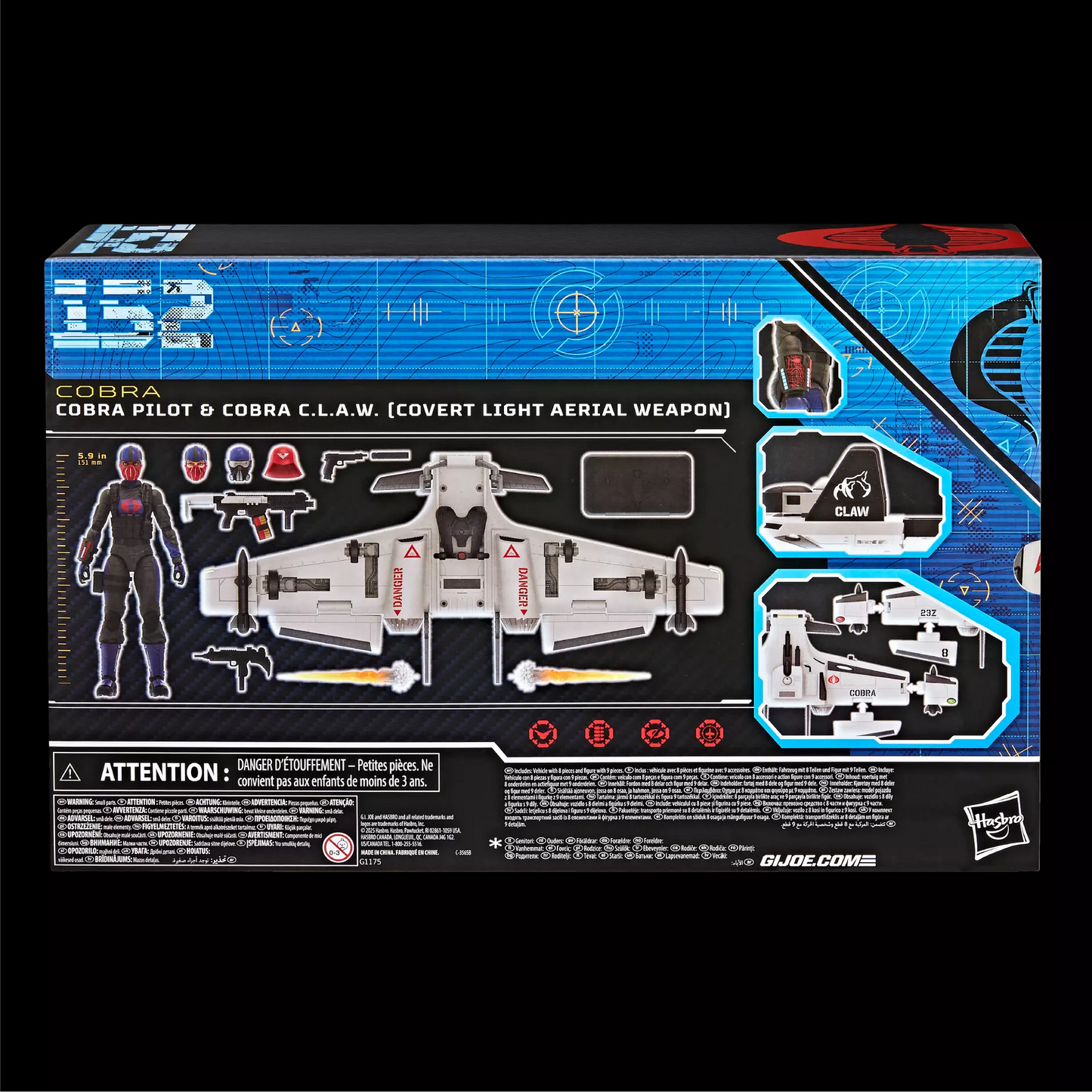 G.I. Joe - Classified Series -  #152 - Cobra Pilot Action Figure & Cobra C.L.A.W.