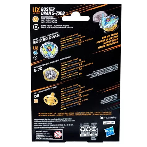 Beybalde X - Buster Dran 5-70DB UX - Battle Tops - Dual Pack Set