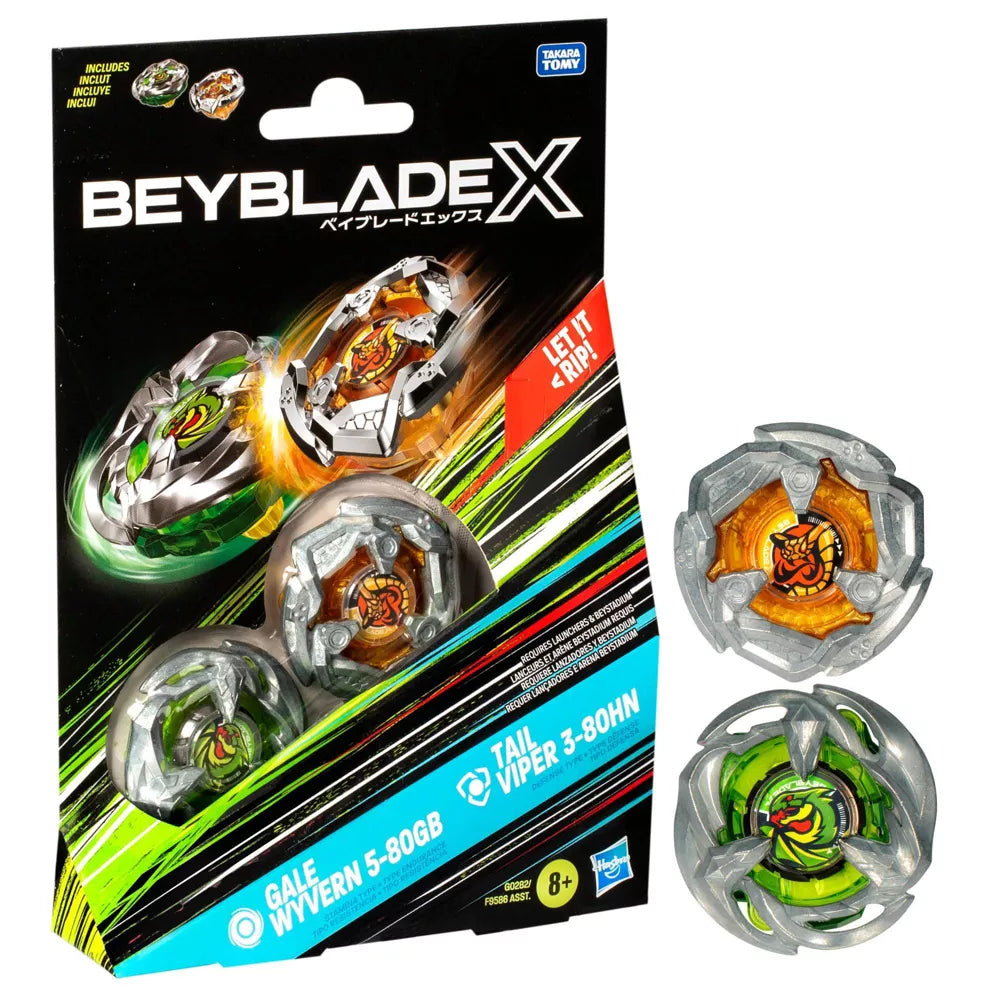Beybalde X - Gale Wyvern and Tail Viper - Battle Tops - Dual Pack Set