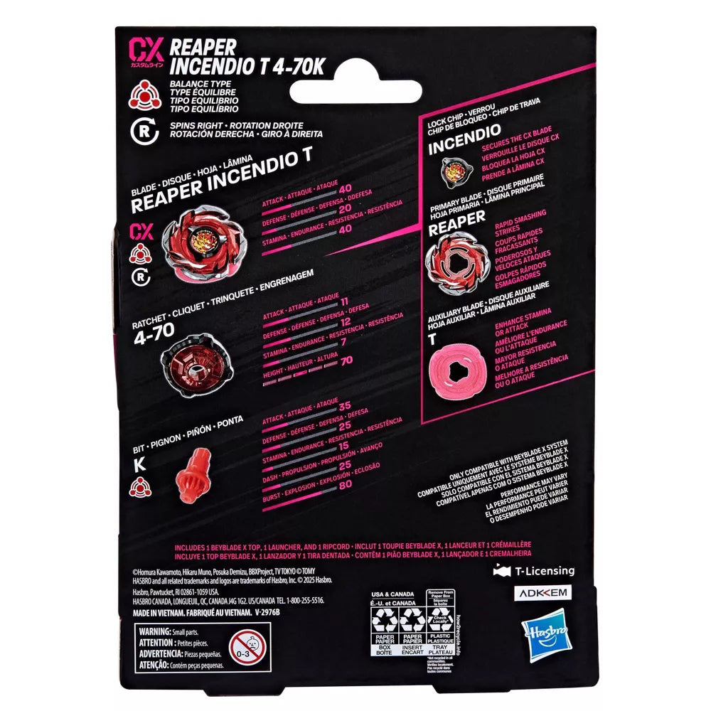 Beybalde X - Reaper - Incendio T 4-70K - CX Starter Pack Set