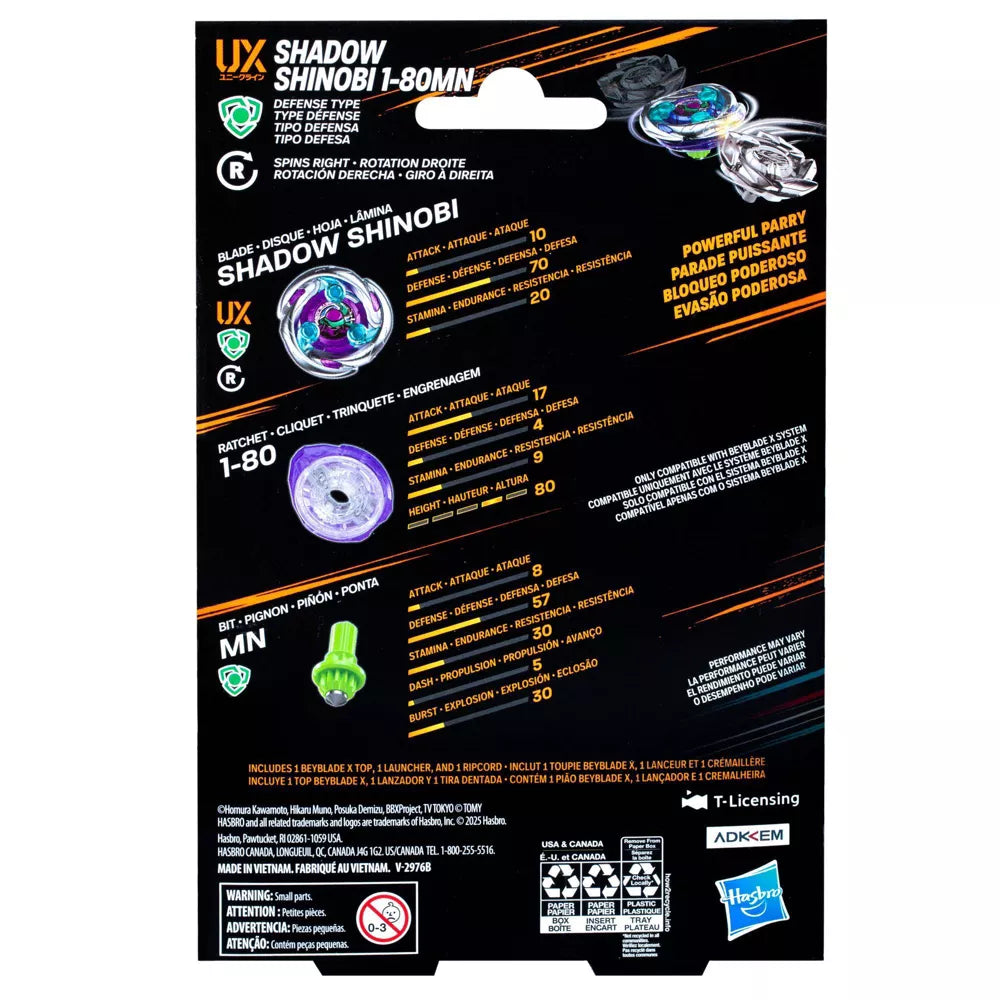 Beybalde X - Shadow - Shinobi 1-80MN - UX Starter Pack Set
