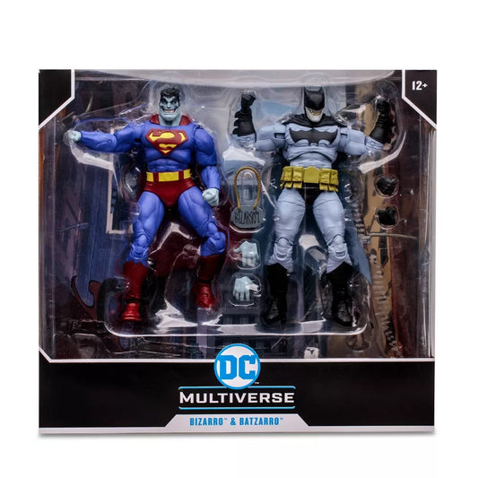 DC Multiverse -  Bizarro vs. Batzarro Battle Scene Action Figure Set - 2pk