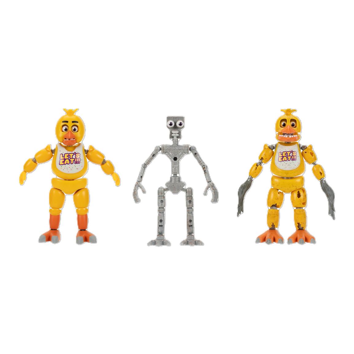 Jazwares -  Five Nights at Freddy's - Endo-1 Classic Chica and Withered Chica Endoskeleton -  6-in Glow-in-the-Dark Action Figure Set