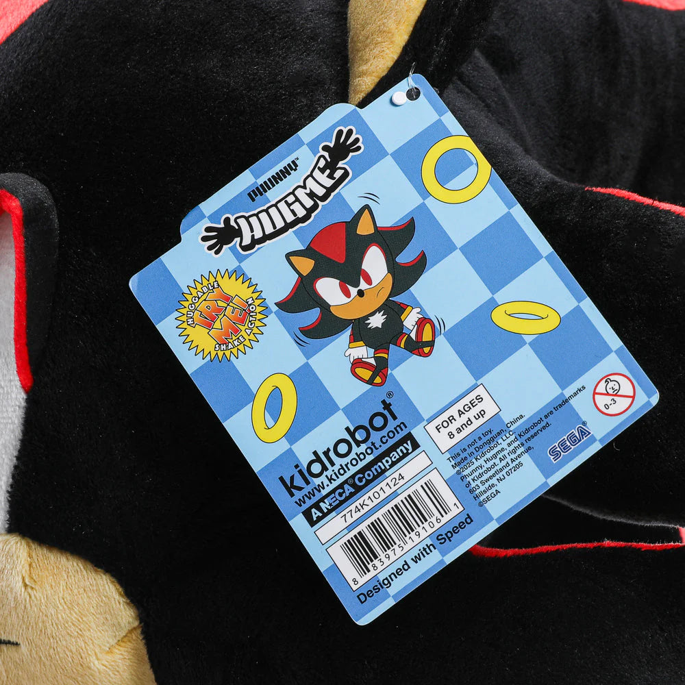 Kidrobot - Sonic the Hedgehog - Shadow HugMe Plush with Shake Action - 13"inch Plush