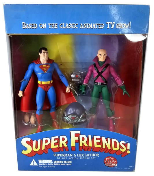 DC Direct - DC Super Friends -  Superman & Lex Luthor - Deluxe 2003 Action Figure Set