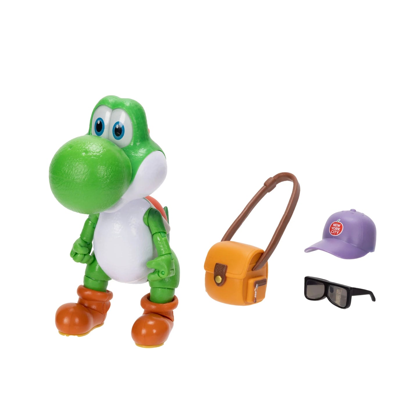 Jakks - The Super Mario Galaxy Movie -Yoshi figure with Hat, Sunglasses, and Satchel