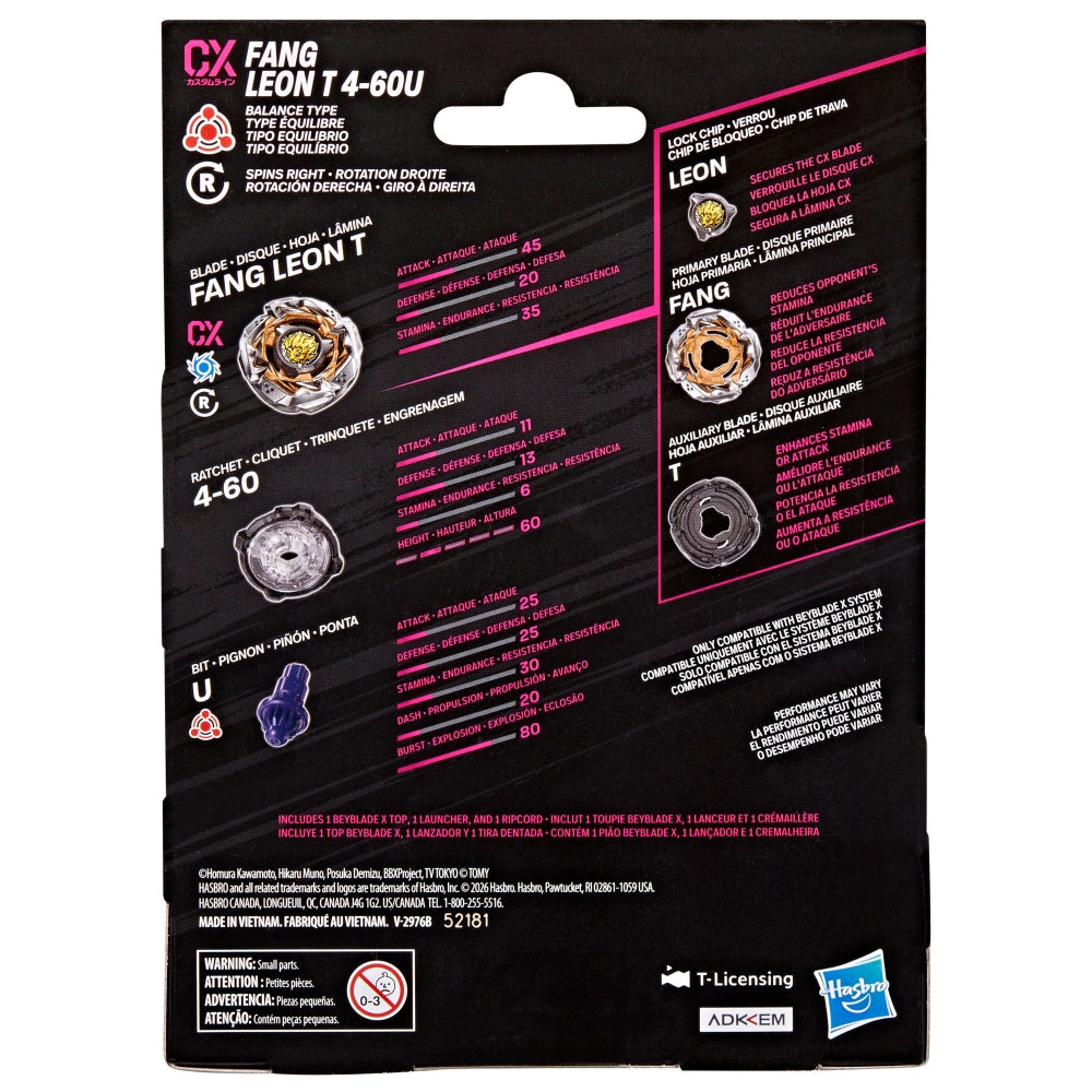 Beybalde X - Fang - Leon T 4-60U - CX Starter Pack Set
