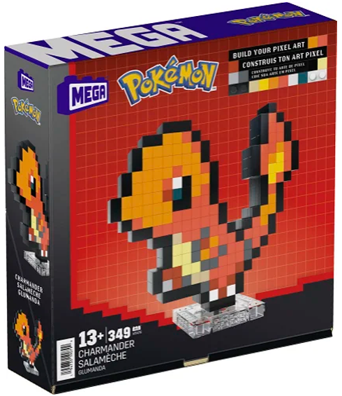 MEGA - Pokemon - Charmander - Building Toy Kit (349 Pieces) Retro Set for Collectors
