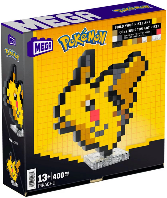 MEGA - Pokemon - Pikachu - Building Toy Kit (400 Pieces) Retro Set for Collectors