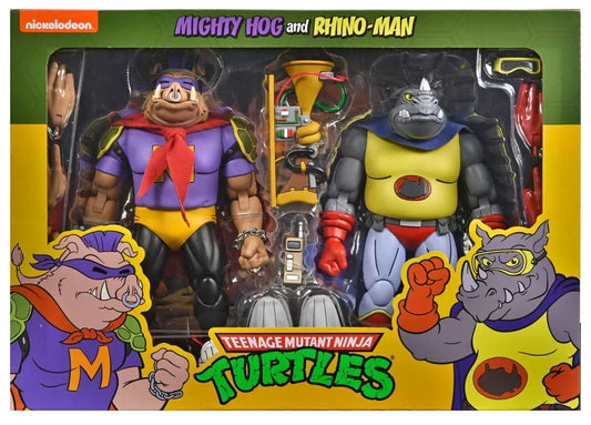 Teenage Mutant Ninja Turtles - Cartoon Mighty Hog & Rhino-Man 7" Action Figures 2pk