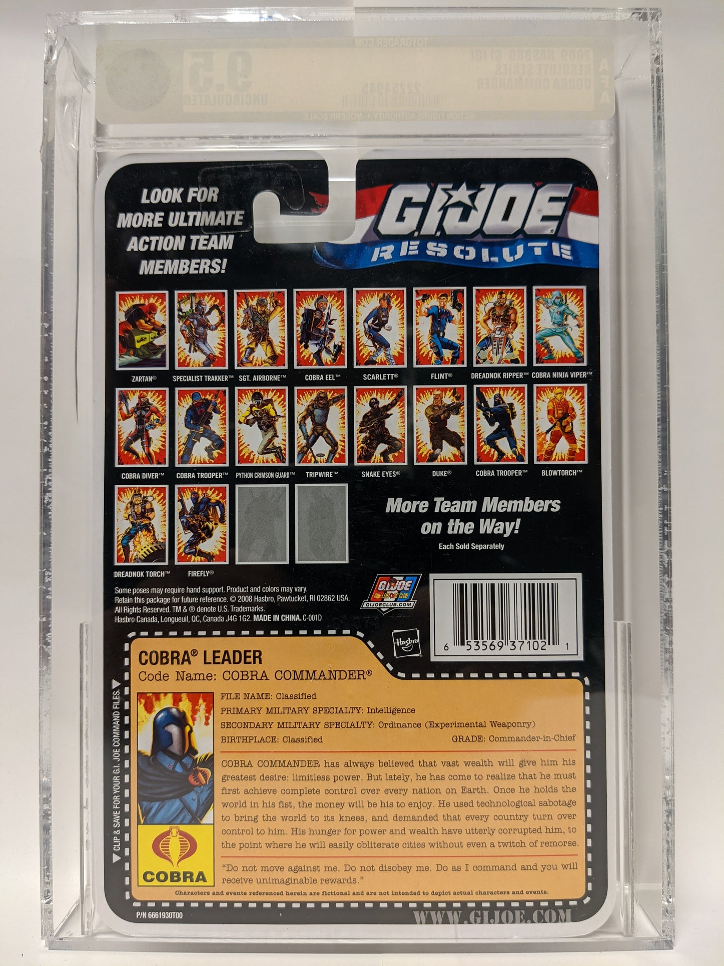 G.I. Joe - 2009 Resolute Series Cobra Commander - Graded AFA