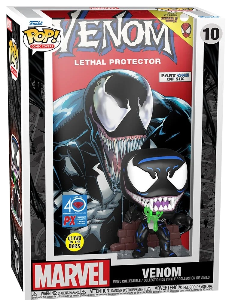 Marvel Venom Glow-in-the-Dark Pop! Lethal Protector Comic Cover Vinyl Figure - Previews Exclusive