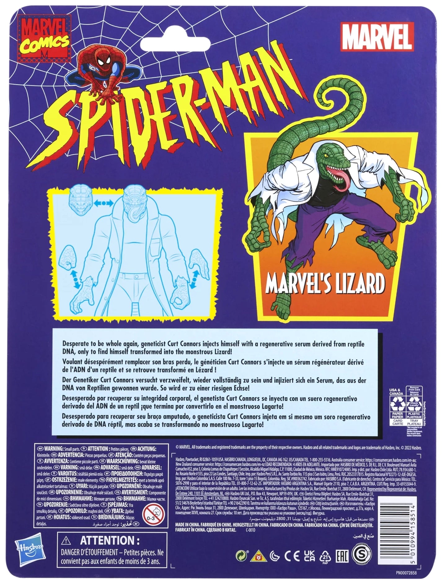 Marvel Legends Series Spider-Man 6-inch Marvel’s Lizard Retro Action Figure